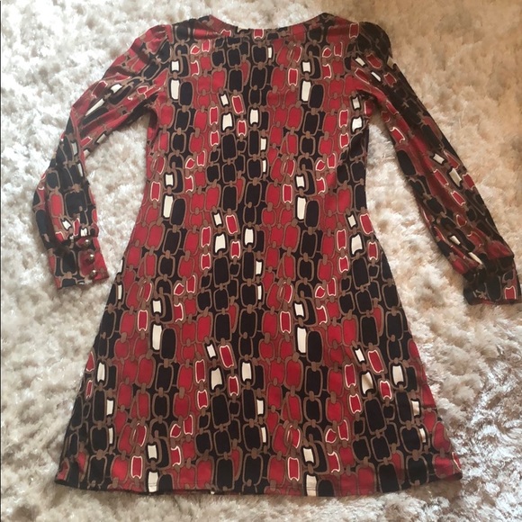 Chain link patterned long-sleeve dress - Picture 6 of 9